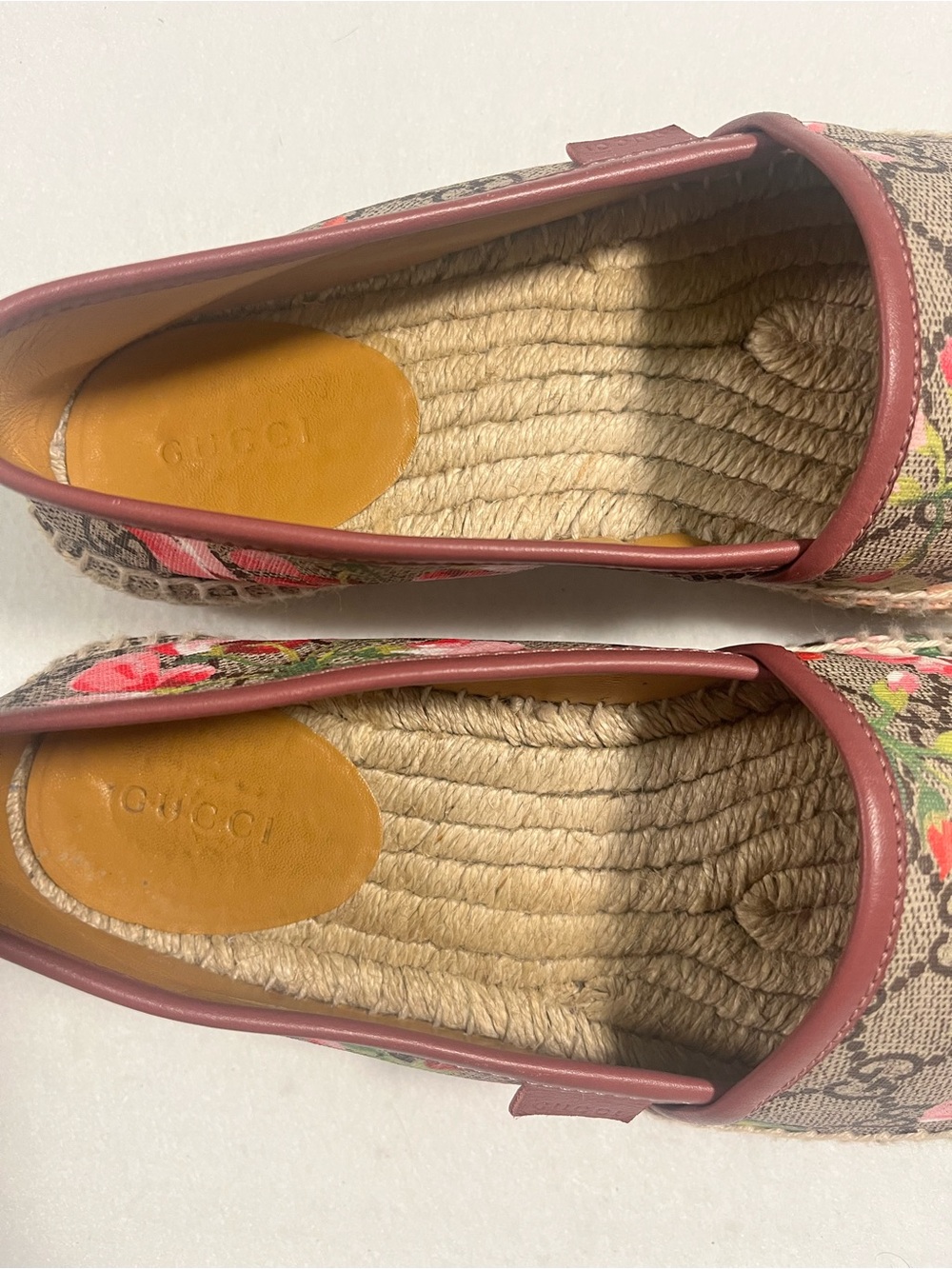 🌸Gucci Blooms Espadrilles Flat GG Supreme Floral Print - Picture 3 of 12